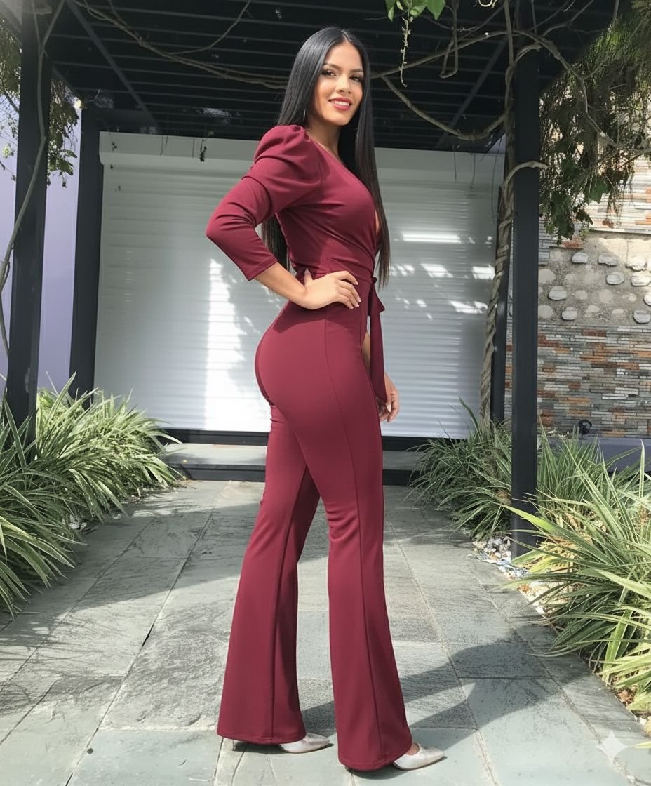 Enterizo elegante escote cruzado - Imagen 2