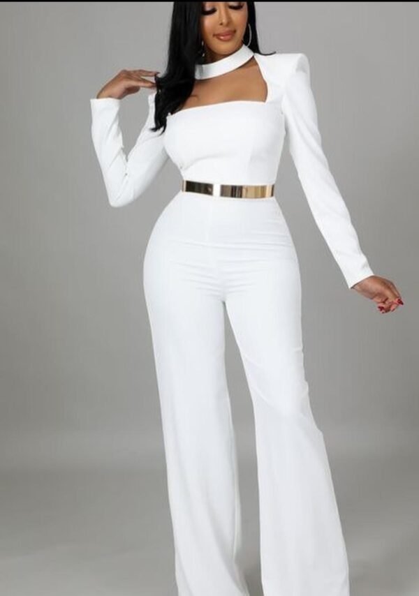 Enterizo elegante choker blanco