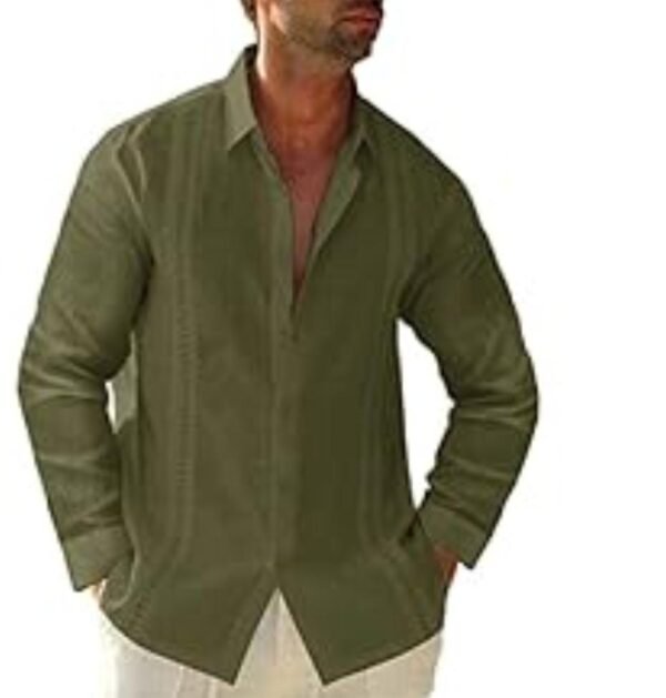 Guayabera clásica en lino sin bolsillos