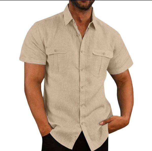 Guayabera manga corta casual dos bolsillos - Imagen 2