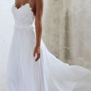 Vestido boho escote corazón para novia