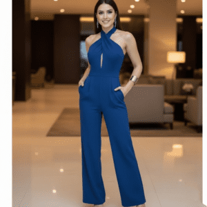 Enterizo largo cruzado en cuello