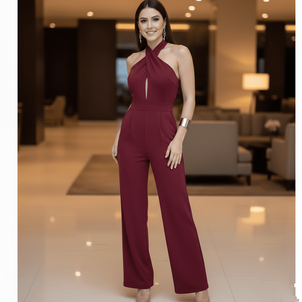 Enterizo largo cruzado en cuello - Imagen 4