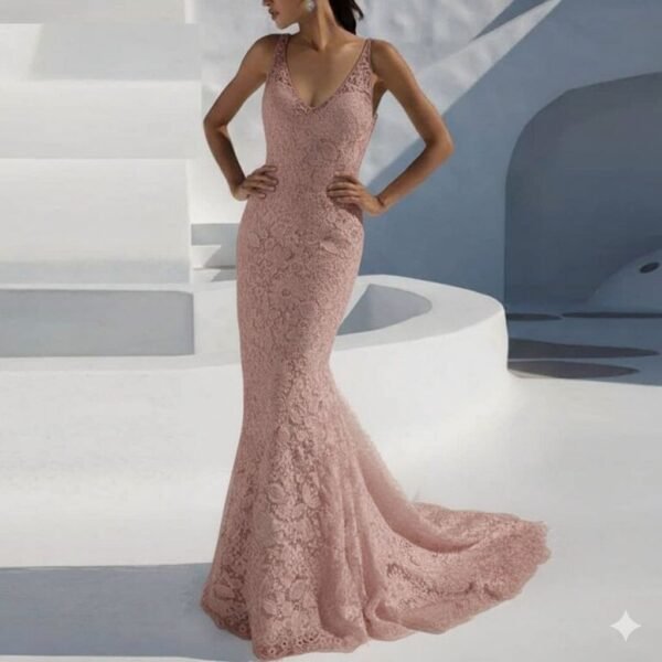 Vestido novia con cola y espalda descubierta - Imagen 2