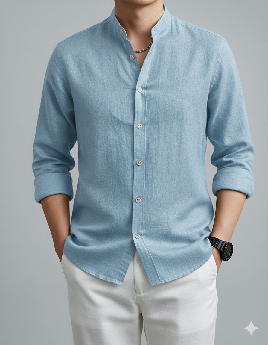 Guayabera formal cuello mao - Imagen 3