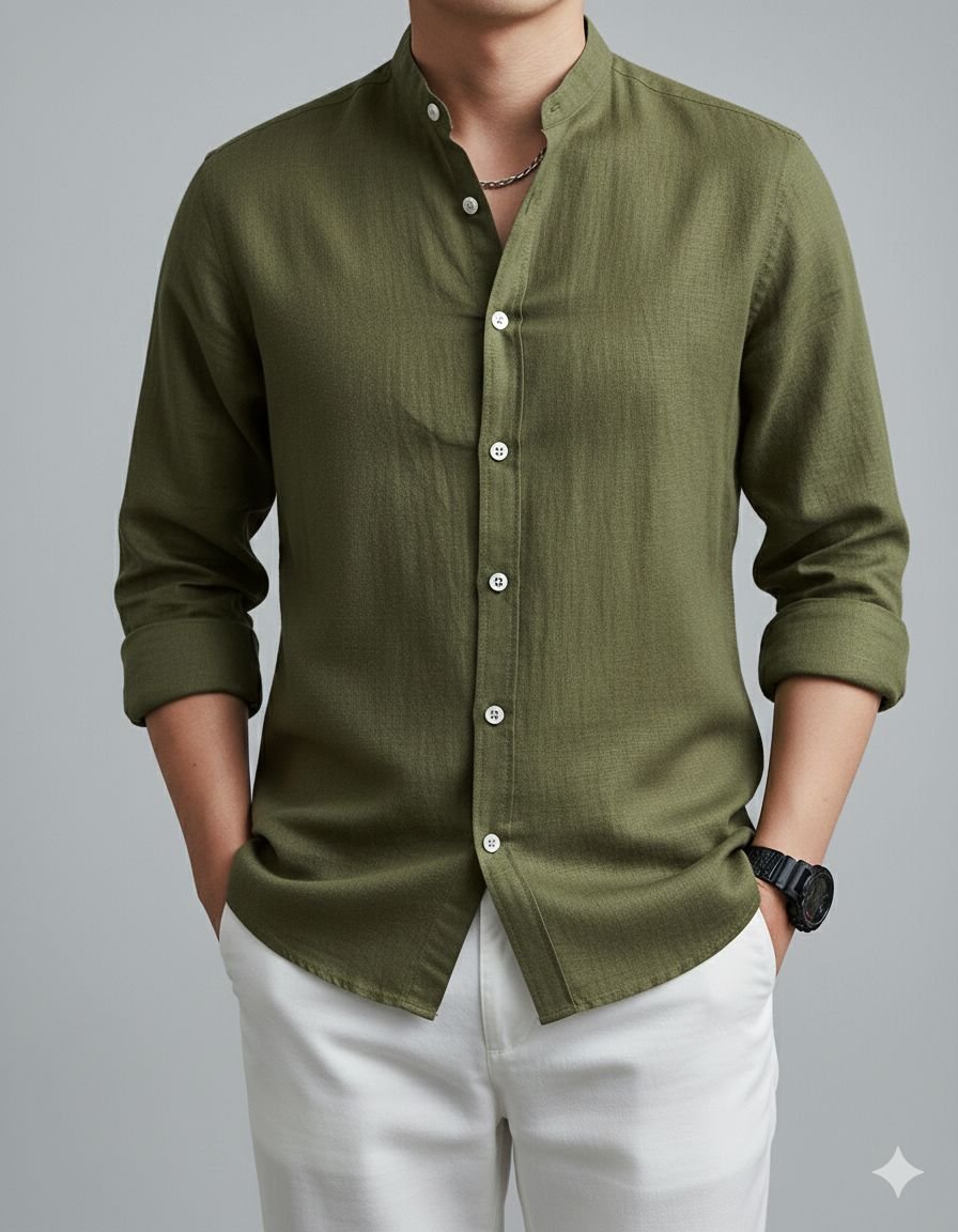 Guayabera formal cuello mao - Imagen 2