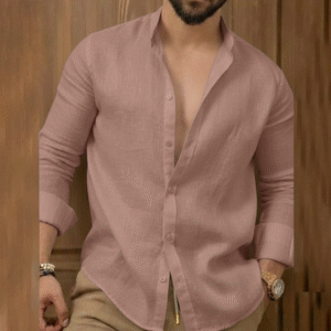 Guayabera en lino cuello italiano